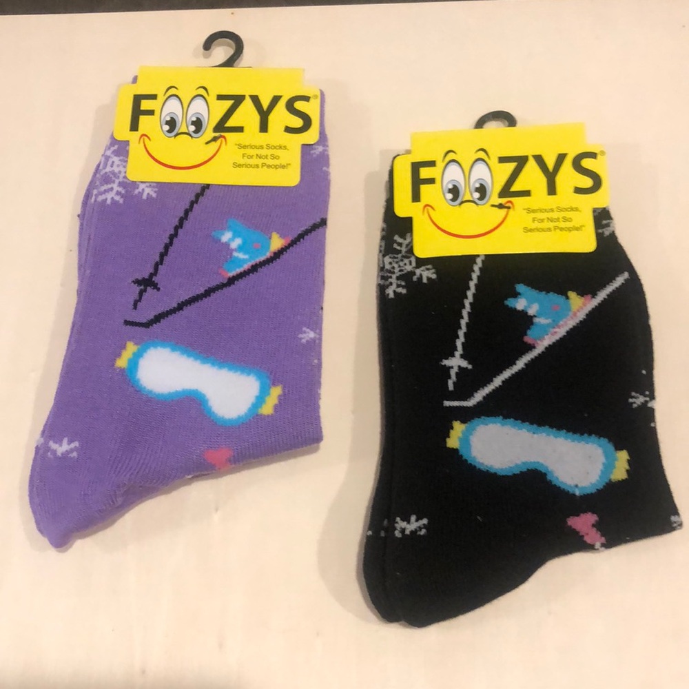 Foozys “Serious Socks, For Not So Serious People!” Ski Gear Pattern Women’s 9-11
